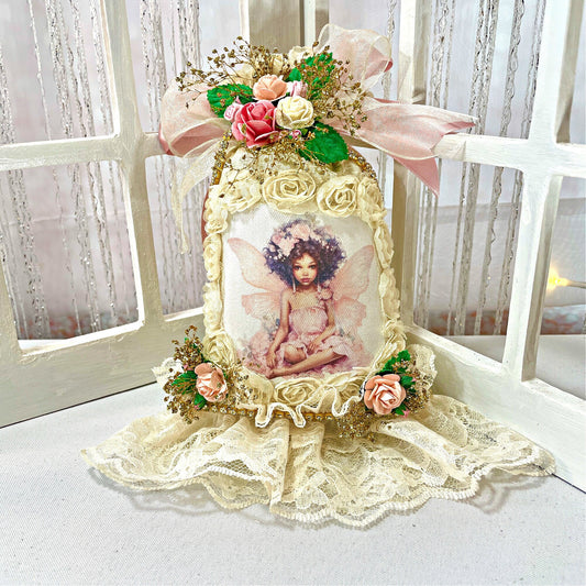 African American Victorian Themed Angel Sachet Gift For Her, Wall Hanging Sachet, Lace and Flowers Angel Sachet